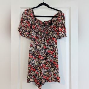 Floral Print Flowy Short Sleeve Romper
